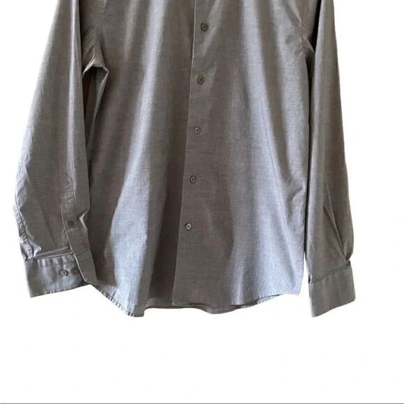 Express Designs Studio Button Down Cotton Gray Modern Fit Stretch Shirt 15 1/2 - Picture 4 of 13
